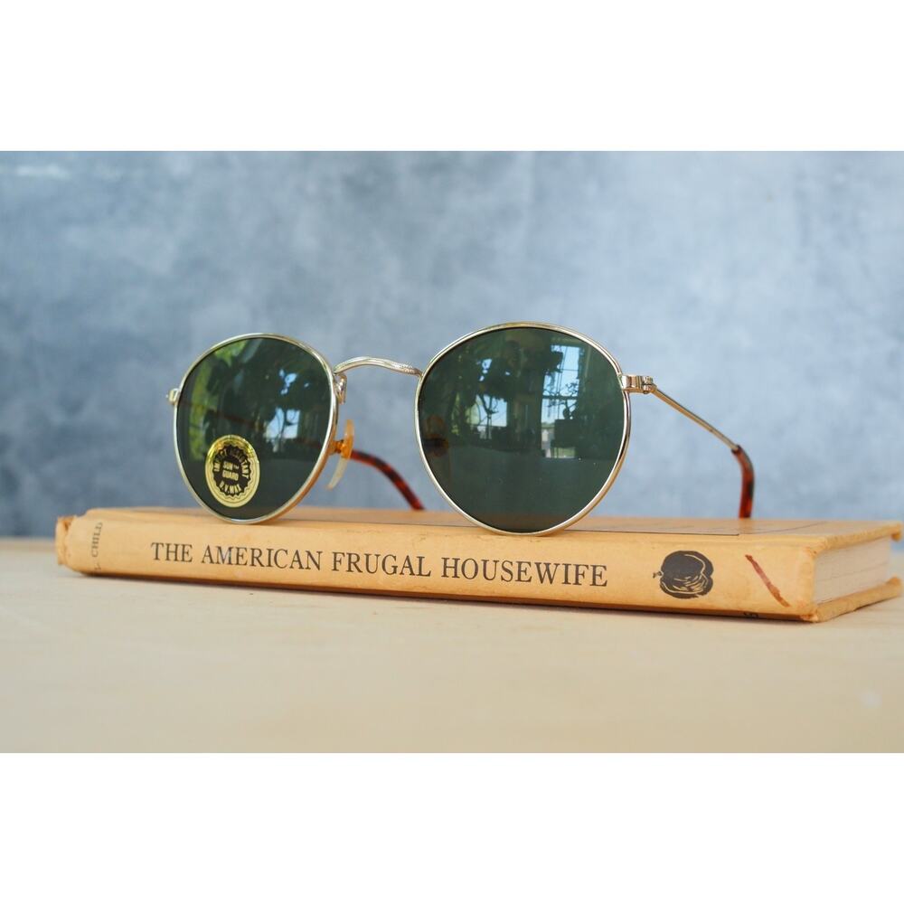 Vintage 1980s 90s Semi Round Sunglasses New Old Stock Hipster Academia Preppy